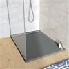 DEGHI Piatto doccia 70x100 cm grigio scuro effetto pietra riducibile - Block