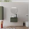 DEGHI Mobile bagno sospeso 60 cm verde cemento con top - Sleek