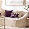 DEGHI Copricuscino 50x30 cm in ciniglia bianco con motivo viola - Rachel