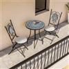 DEGHI Set bistrot 2 sedie e tavolo rotondo 60 cm con decorazione mandala blu - Otranto