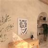 DEGHI Decorazione da parete 50x70h cm tigre in tessuto bianco e nero
