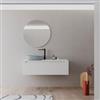 DEGHI Mobile bagno sospeso 120 cm bianco opaco sx con top - Sleek