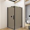 DEGHI Box doccia 100X100 cm battente 100 cm con vetro temperato bronzato e profilo nero 195h - Nilo