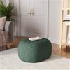 DEGHI Pouf ovale 60x33h cm in tessuto effetto maglia verde - Graziana