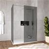 DEGHI Box doccia 80x90 fume walk-in vetro temperato anticalcare reversibile altezza 200h - Keep