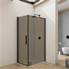DEGHI Box doccia 100X70 cm battente 70 cm con vetro temperato bronzato e profilo nero 195h - Nilo
