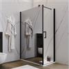 DEGHI Box doccia 120X70 cm lato fisso specchiato con battente e profilo nero 200h - Artego Duo