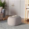 DEGHI Pouf ovale 60x33h cm in tessuto effetto maglia grigio ghiaccio - Graziana