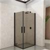 DEGHI Box doccia 100x70 cm doppio battente con vetro temperato bronzato e profilo nero 195h - Nilo