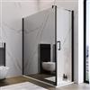 DEGHI Box doccia 160X70 cm lato fisso specchiato con battente e profilo nero 200h - Artego Duo