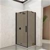 DEGHI Box doccia 60x100 cm battente 100 cm fisso con vetro temperato bronzato e profilo nero 195h - Nilo