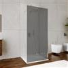 DEGHI Box doccia walk-in 70x90 cm angolare con vetro fumè e profilo cromo 200h - Keep