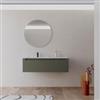 DEGHI Mobile bagno sospeso 120 cm verde cemento sx con lavabo integrato - Sleek