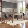 DEGHI Tavolo allungabile 140-190x80 cm tortora con top rovere - Amigo