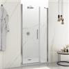 DEGHI Box doccia nicchia 100 cm battente 70 cm e lato fisso con vetro trasparente e profilo cromo 195h - Nilo