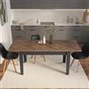 DEGHI Tavolo allungabile 140-190x80 cm antracite con top effetto parquet scuro - Amigo