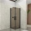 DEGHI Box doccia 70x70 cm doppio battente con vetro temperato bronzato e profilo nero 195h - Nilo