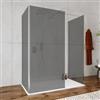 DEGHI Box doccia tre lati vetro temperato fumè per piatti doccia 80x120 cristallo anticalcare - Keep