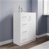 DEGHI Mobile multiuso 60 cm in legno bianco 4 cassetti e anta - Aralia