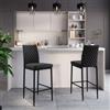 DEGHI Set 2 sgabelli in similpelle nera con gambe in metallo nero - Frest