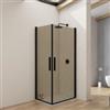 DEGHI Box doccia 70x90 cm doppio battente con vetro temperato bronzato e profilo nero 195h - Nilo
