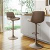 DEGHI Set 2 sgabelli in similpelle trapuntata a quadri beige sirius con base in metallo - Zigolo