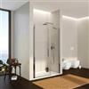 DEGHI Box doccia nicchia 130 cm battente 80 cm e lato fisso con vetro trasparente e profilo cromo 195h - Nilo