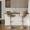 DEGHI Set 2 sgabelli in similpelle trapuntata a rombi beige sirius con base in metallo - Zigolo
