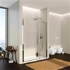 DEGHI Box doccia nicchia 150 cm battente 100 cm e lato fisso con vetro trasparente e profilo cromo 195h - Nilo