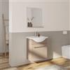 DEGHI Mobile bagno sospeso 60 cm profondità 42 cm tortora lucido con specchio e mensola - Ready