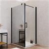 DEGHI Box doccia 100X100 cm lato fisso specchiato con battente e profilo nero 200h - Artego Duo
