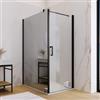 DEGHI Box doccia 120X100 cm lato fisso specchiato con battente e profilo nero 200h - Artego Duo