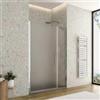 DEGHI Box doccia nicchia 120 cm battente 90 cm e lato fisso con vetro opaco e profilo cromo 195h - Nilo