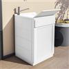 DEGHI Mobile lavatoio 60x60 cm con anta serranda orizzontale vasca e asse lavapanni