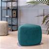 DEGHI Pouf triangolare 43 cm in velluto blu petrolio imbottito - Joyner