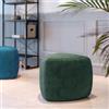 DEGHI Pouf triangolare 43 cm in velluto verde bosco imbottito - Joyner