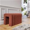 DEGHI Panca 80x48 cm design ad arco in tessuto bouclé terraccotta - Rudy