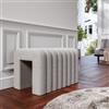 DEGHI Panca 80x48 cm design ad arco in tessuto micro teddy grigio chiaro - Rudy