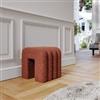 DEGHI Pouf 38x40 cm design ad arco in tessuto bouclé terraccotta - Rudy