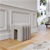 DEGHI Pouf 38x40 cm design ad arco in tessuto micro teddy grigio chiaro - Rudy