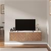 DEGHI Mobile porta tv 120 cm bianco e rovere effetto parquet con 2 ante - Betka