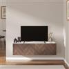DEGHI Mobile porta tv 120 cm bianco e noce effetto parquet con 2 ante - Betka