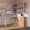 DEGHI Scrivania 143x150 cm effetto noce ritz con libreria integrata h184 cm - Apta