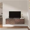 DEGHI Mobile porta tv 120 cm antracite e noce effetto parquet con 2 ante - Betka