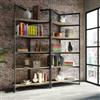 DEGHI Libreria 180x200h cm con ripiani effetto rovere sussex e struttura a V in metallo nero - Apta