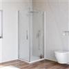 DEGHI Box doccia 80X75 cm battente 75 cm con vetro temperato opaco e profilo cromo 195h - Nilo