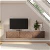 DEGHI Mobile porta tv 180 cm bianco e noce effetto parquet con 3 ante - Betka