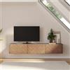 DEGHI Mobile porta tv 180 cm rovere e antracite effetto parquet con 3 ante - Betka