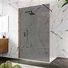 DEGHI Box doccia Walk in 130 cm vetro anticalcare fumè e profilo bronzo 200h - Keep
