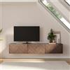 DEGHI Mobile porta tv 180 cm antracite e noce effetto parquet con 3 ante - Betka